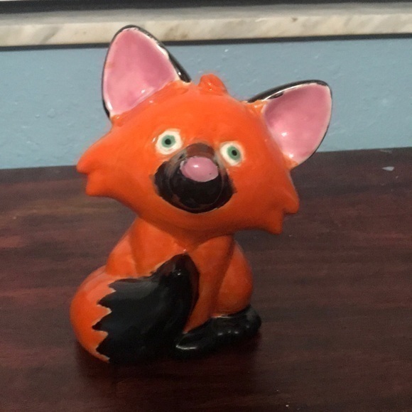 Hand painted ceramic fox bank